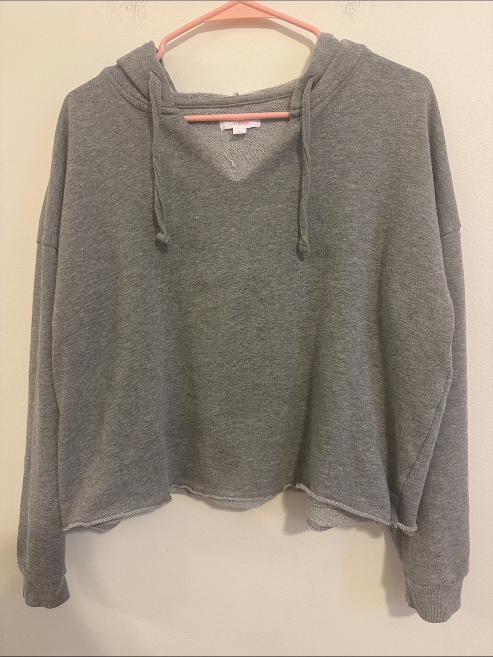 Colsie Heather Gray Hooded Pullover Sweatshirt